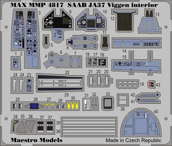 JA37 Viggen cockpit detaljset (TAR)