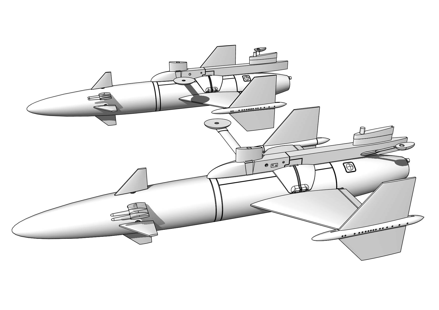 2 × Rb04C/D missile w.  SAAB A32 Lansen launchers