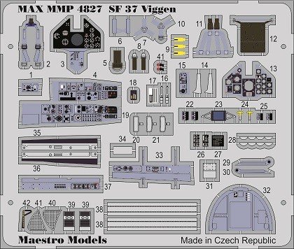 SAAB SF37 Viggen (photo recce) cockpit detail set (TAR)