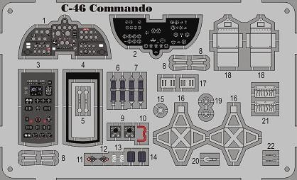 C-46 Commando detail set w. color etch.