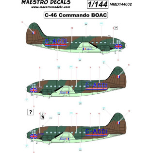 C-46 Commando decals BOAC SEE INFO